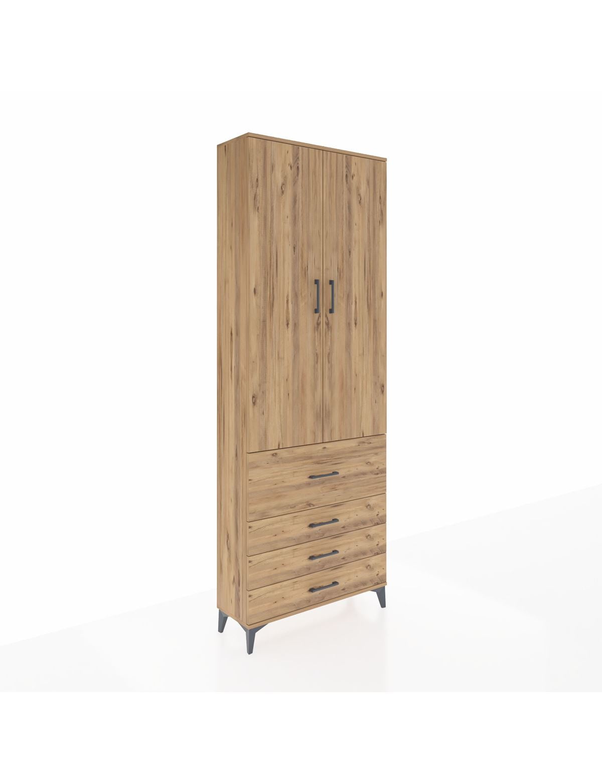 Arges Dolap 3 Raflı 4 Çekmeceli 2 Kapaklı 88x30x243 - S33M043V9A