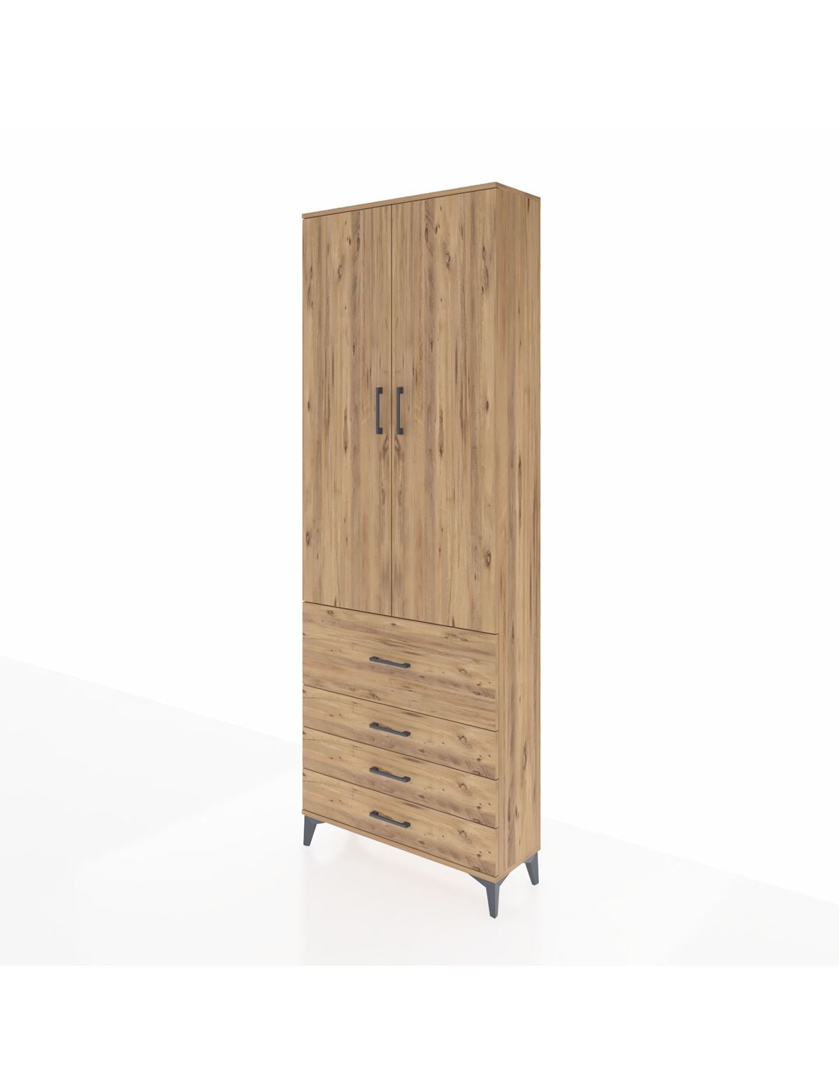 Arges Dolap 3 Raflı 4 Çekmeceli 2 Kapaklı 88x30x243 - S33M043V9A