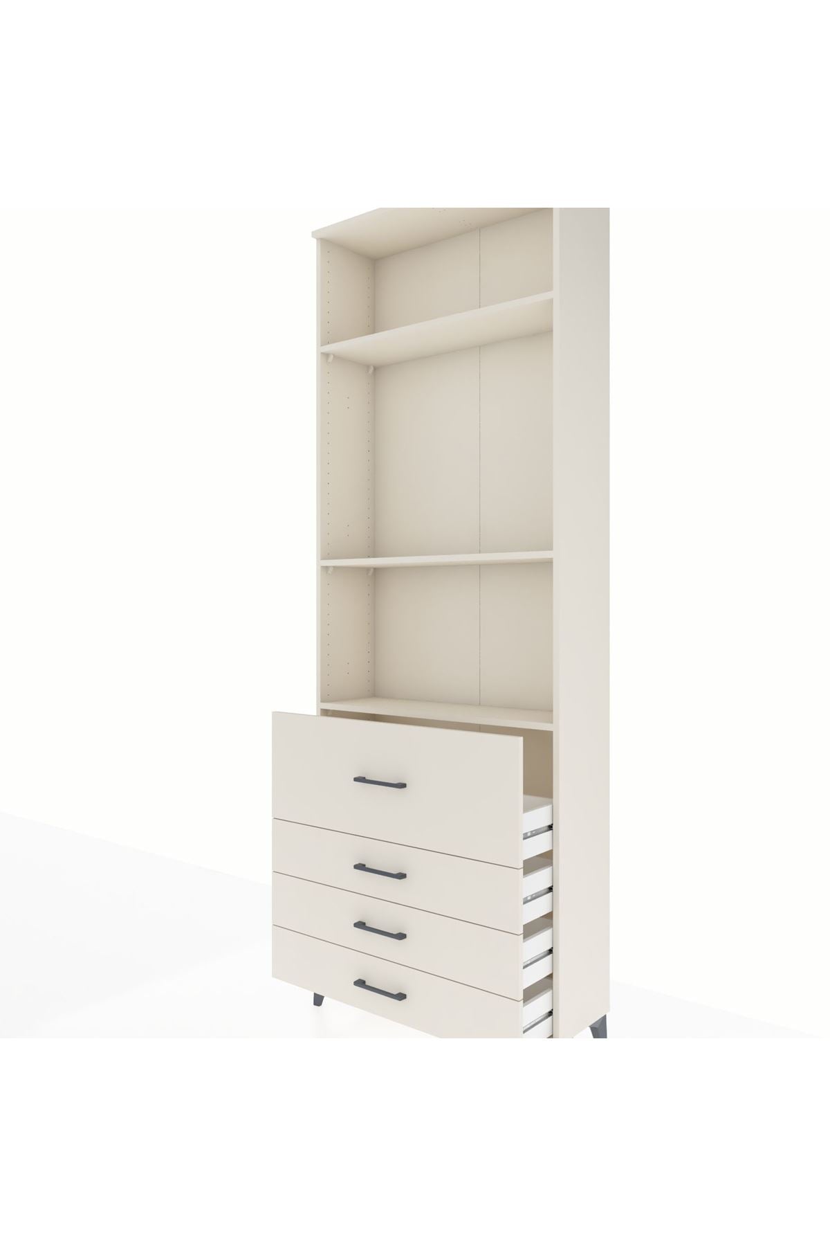 Arges Dolap 3 Raflı 4 Çekmeceli 88x30x243 - S33M044V1A