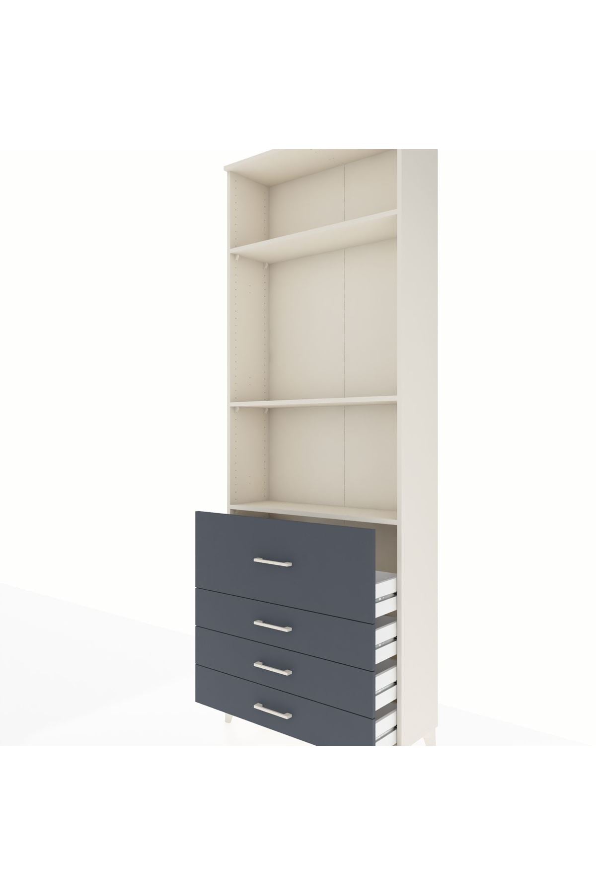 Arges Dolap 3 Raflı 4 Çekmeceli 88x30x243 - S33M044V2A