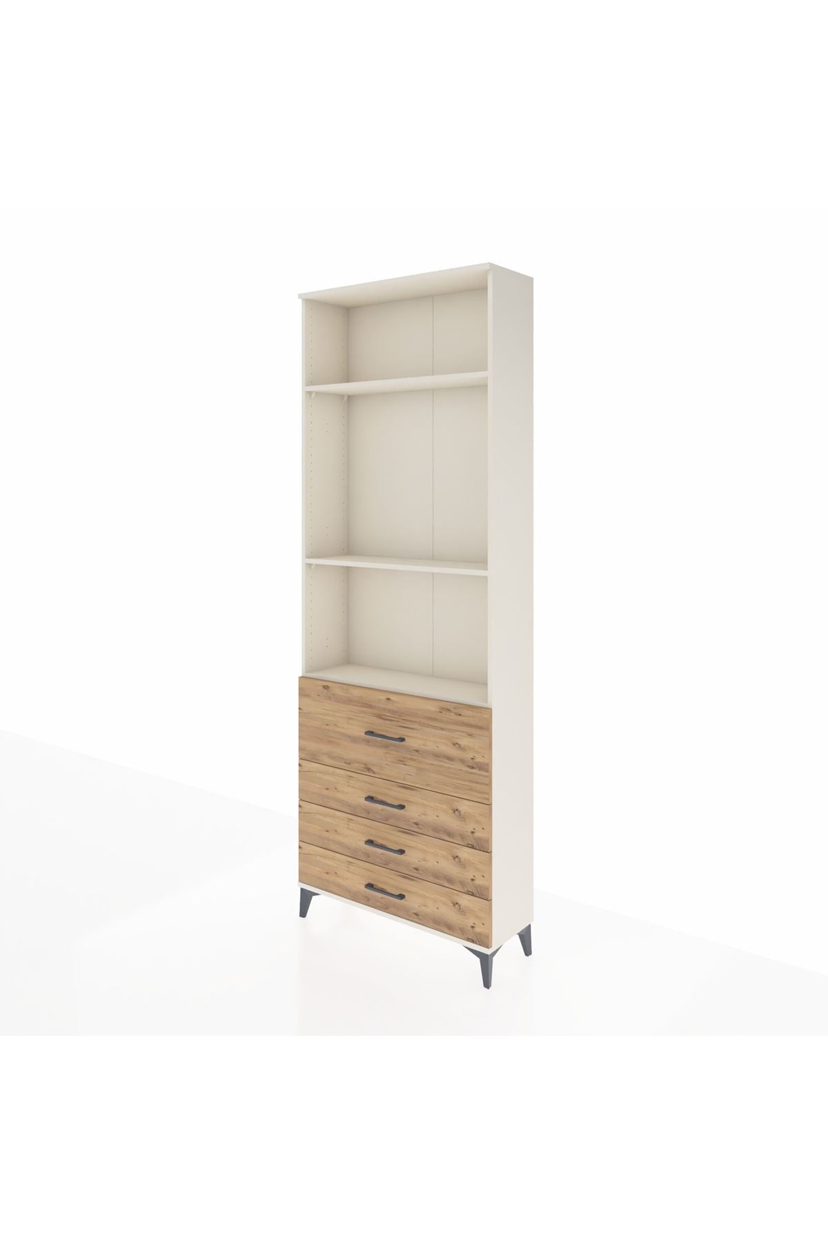 Arges Dolap 3 Raflı 4 Çekmeceli 88x30x243 - S33M044V3A