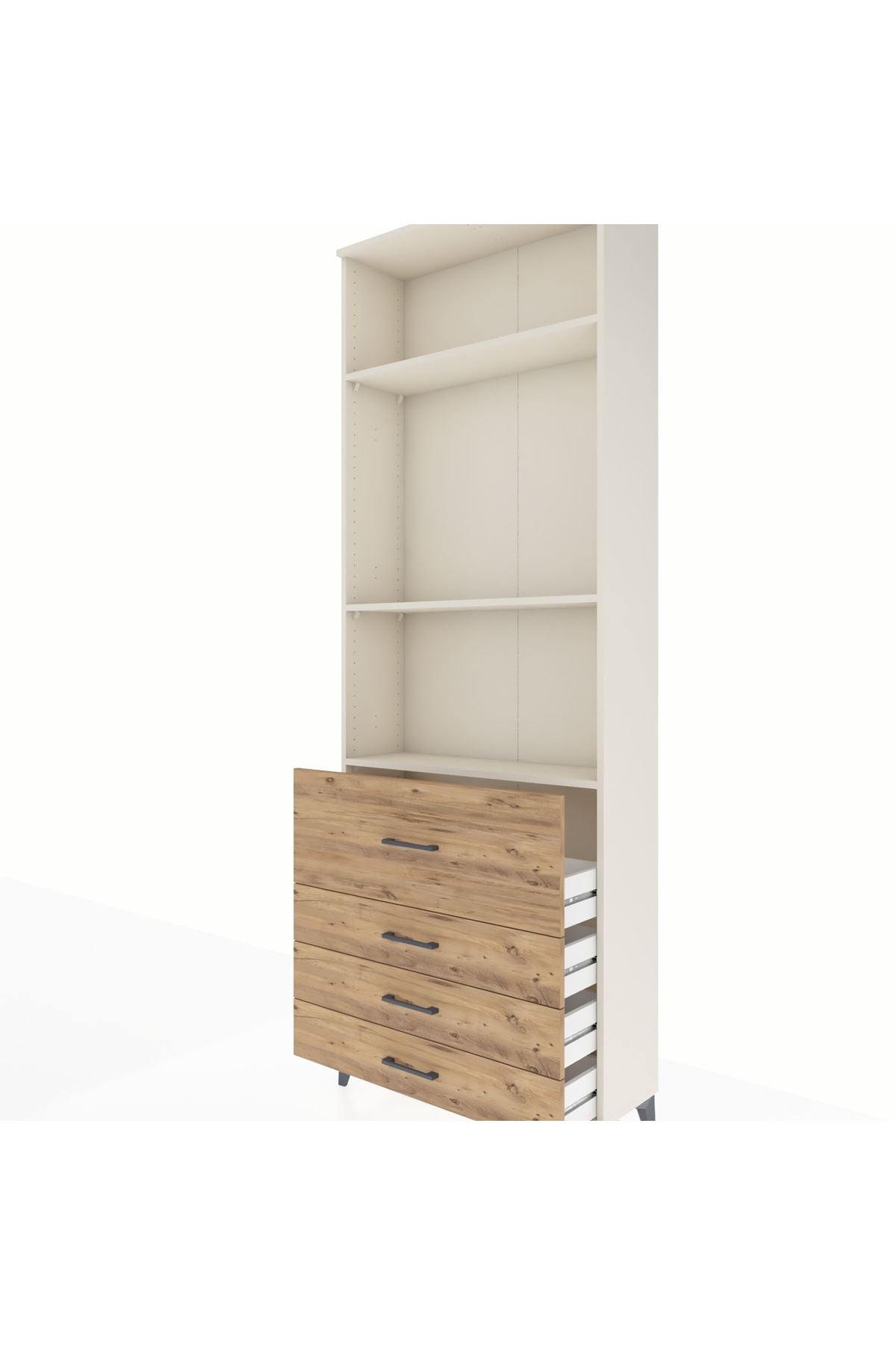Arges Dolap 3 Raflı 4 Çekmeceli 88x30x243 - S33M044V3A