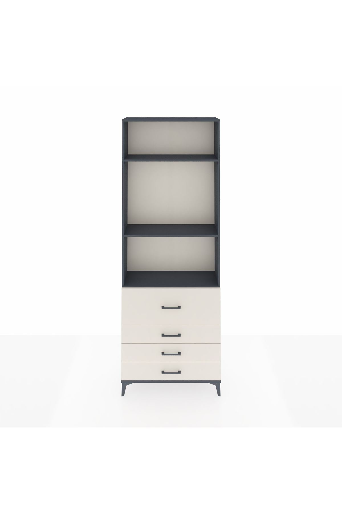 Arges Dolap 3 Raflı 4 Çekmeceli 88x30x243 - S33M044V4A