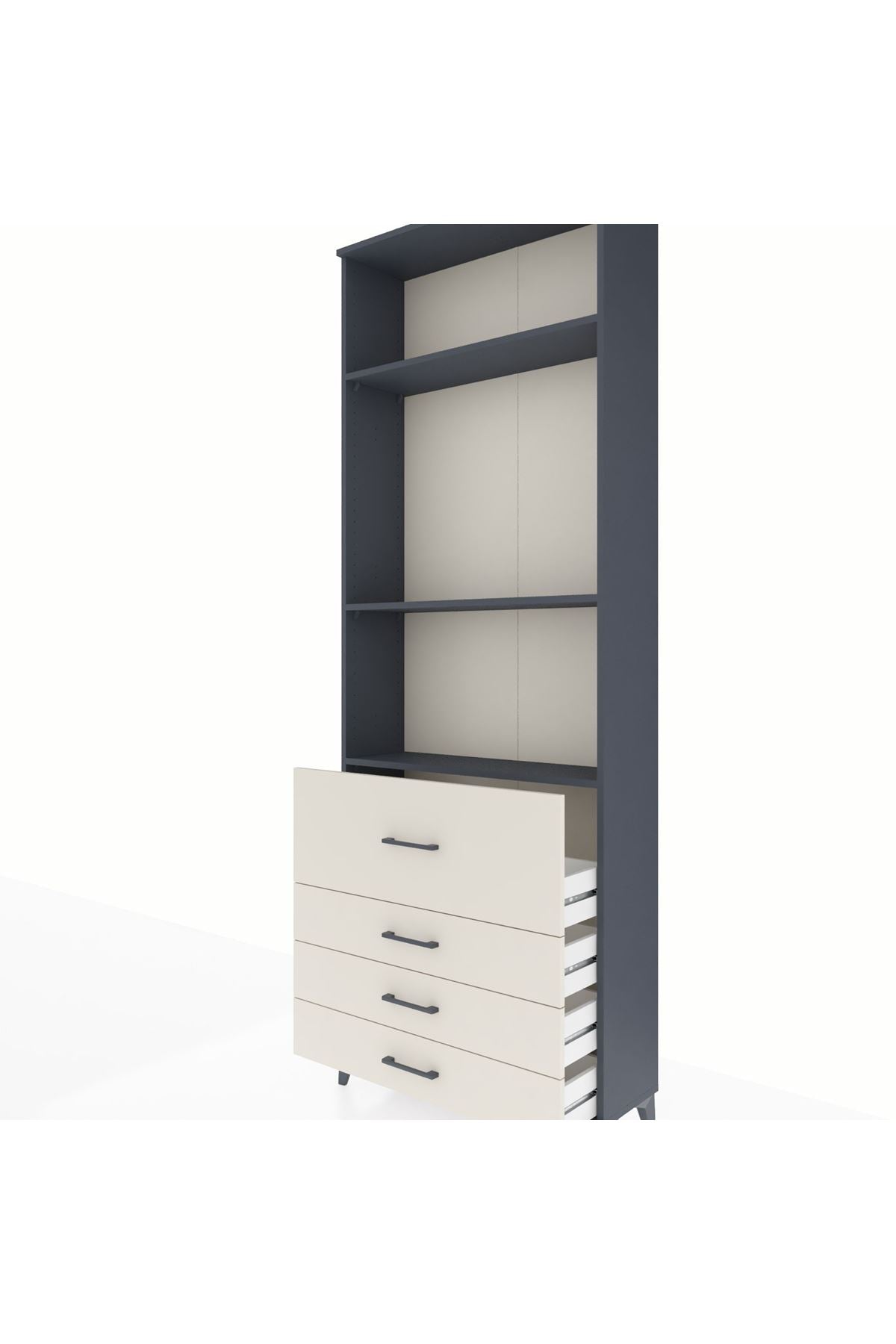 Arges Dolap 3 Raflı 4 Çekmeceli 88x30x243 - S33M044V4A