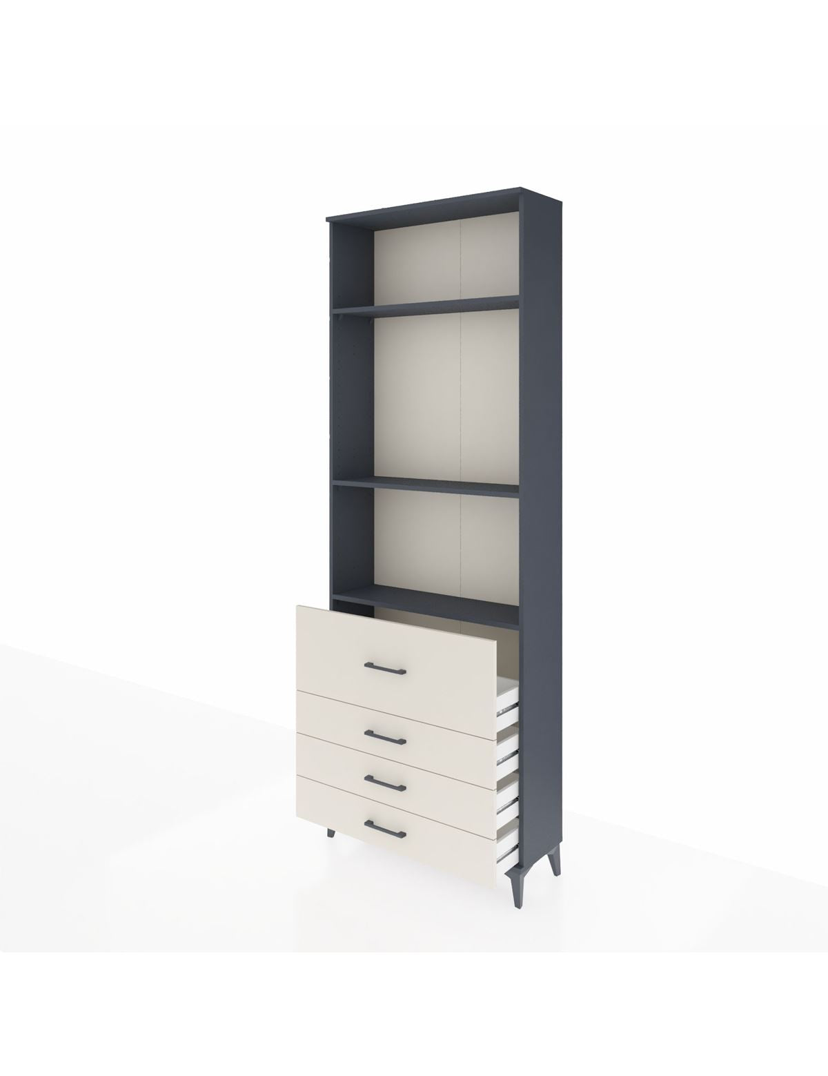 Arges Dolap 3 Raflı 4 Çekmeceli 88x30x243 - S33M044V4A