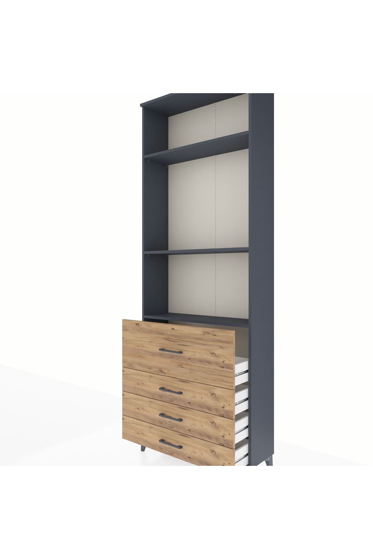 Arges Dolap 3 Raflı 4 Çekmeceli 88x30x243 - S33M044V6A
