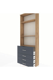Arges Dolap 3 Raflı 4 Çekmeceli 88x30x243 - S33M044V8A