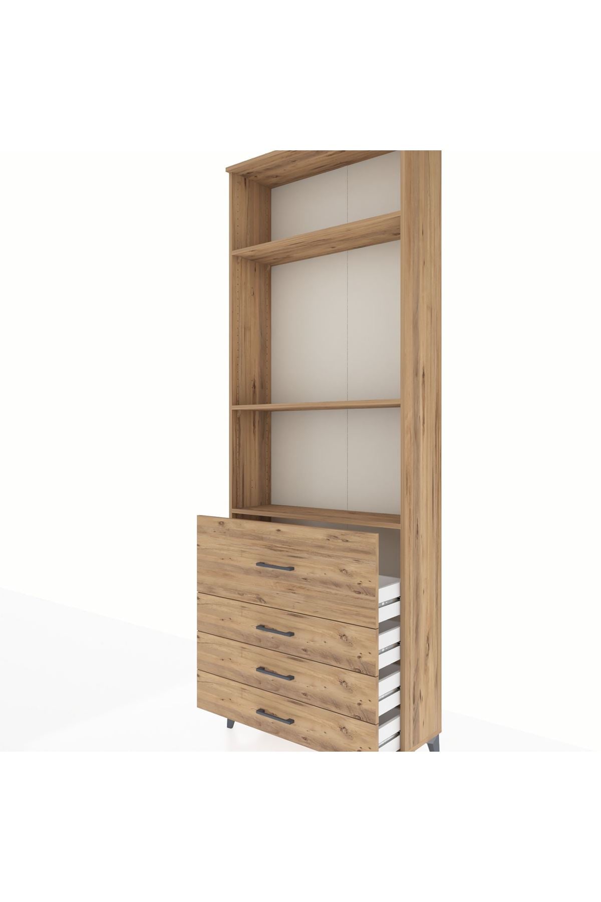 Arges Dolap 3 Raflı 4 Çekmeceli 88x30x243 - S33M044V9A