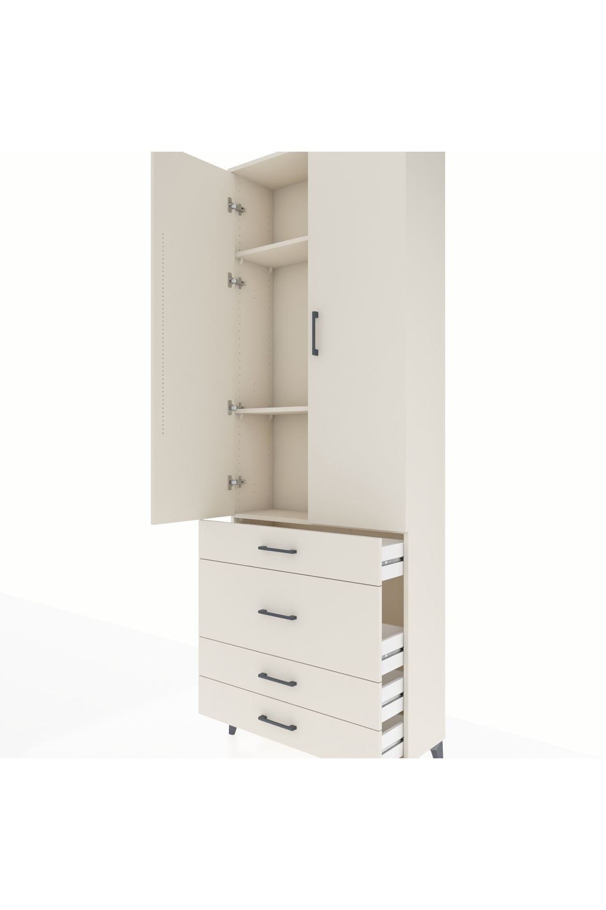 Arges Dolap 3 Raflı 4 Çekmeceli 2 Kapaklı 88x30x243 - S33M045V1A