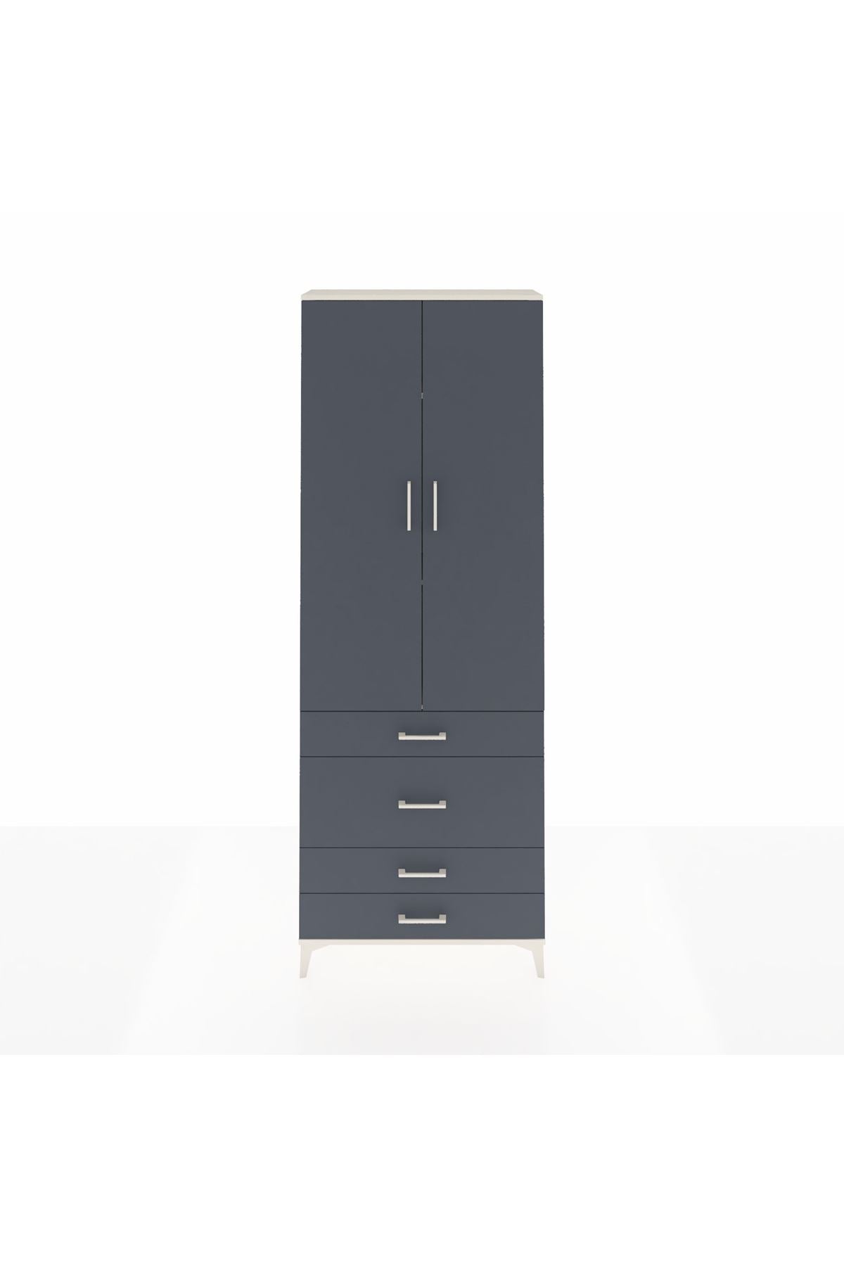 Arges Dolap 3 Raflı 4 Çekmeceli 2 Kapaklı 88x30x243 - S33M045V2A