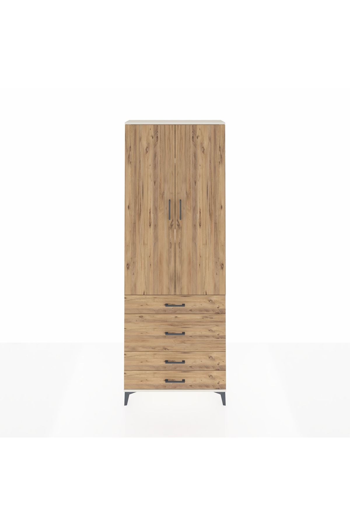 Arges Dolap 3 Raflı 4 Çekmeceli 2 Kapaklı 88x30x243 - S33M045V3A