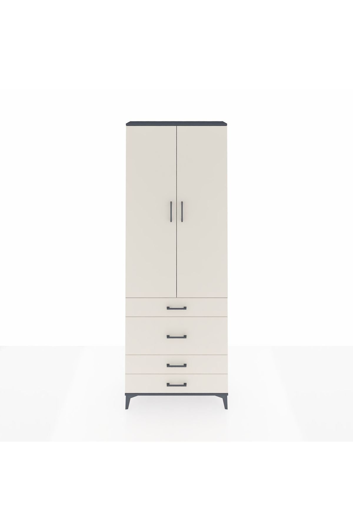 Arges Dolap 3 Raflı 4 Çekmeceli 2 Kapaklı 88x30x243 - S33M045V4A
