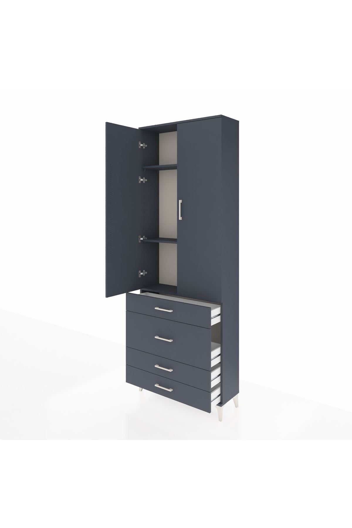 Arges Dolap 3 Raflı 4 Çekmeceli 2 Kapaklı 88x30x243 - S33M045V5A