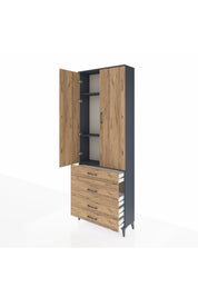 Arges Dolap 3 Raflı 4 Çekmeceli 2 Kapaklı 88x30x243 - S33M045V6A