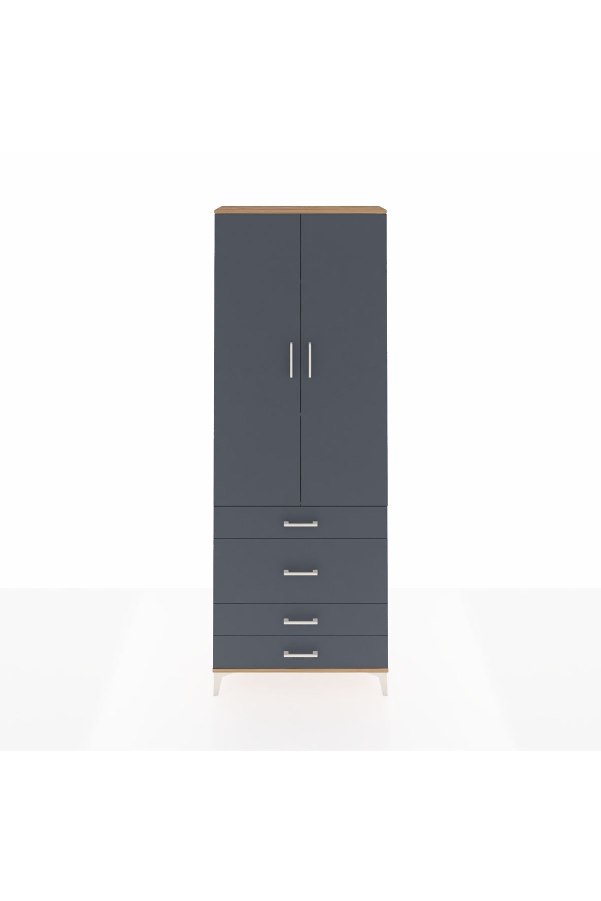 Arges Dolap 3 Raflı 4 Çekmeceli 2 Kapaklı 88x30x243 - S33M045V8A