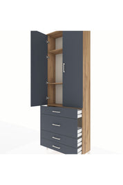 Arges Dolap 3 Raflı 4 Çekmeceli 2 Kapaklı 88x30x243 - S33M045V8A