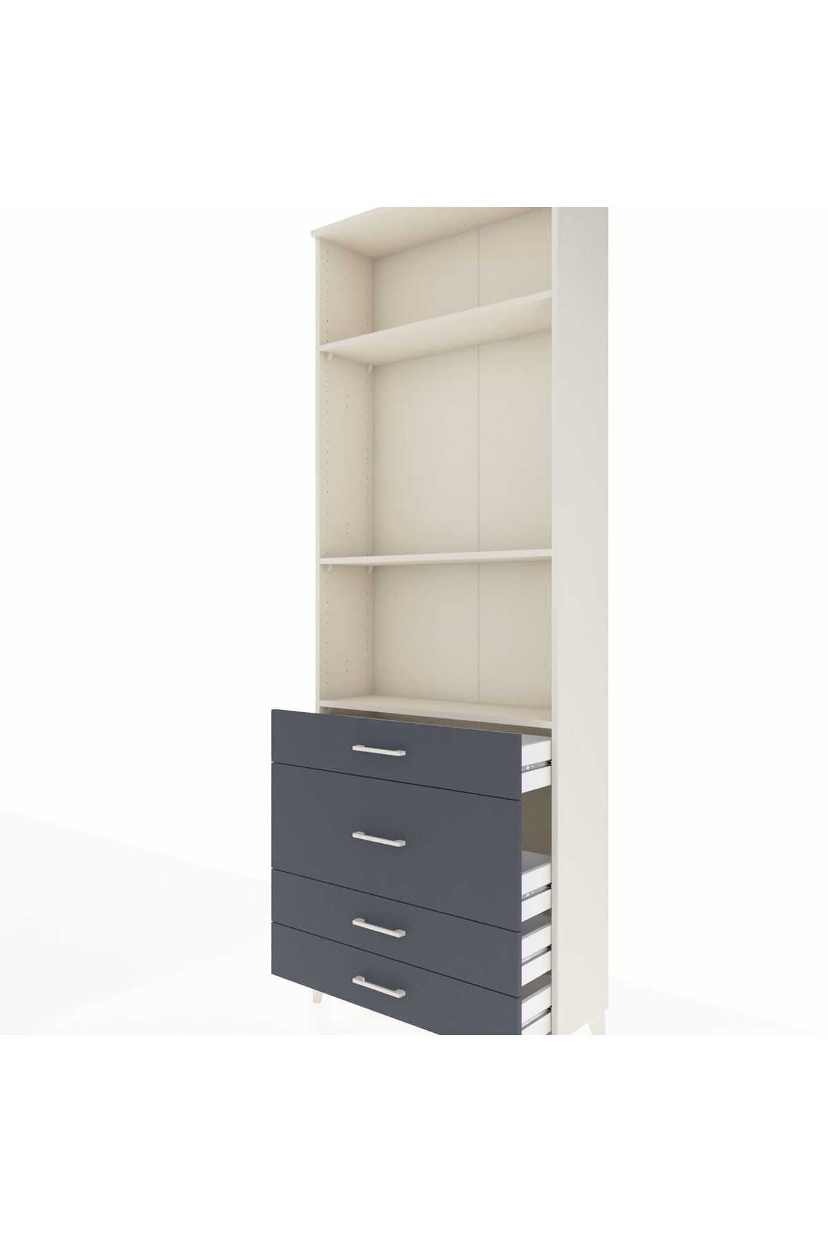 Arges Dolap 3 Raflı 4 Çekmeceli 88x30x243 - S33M046V2A
