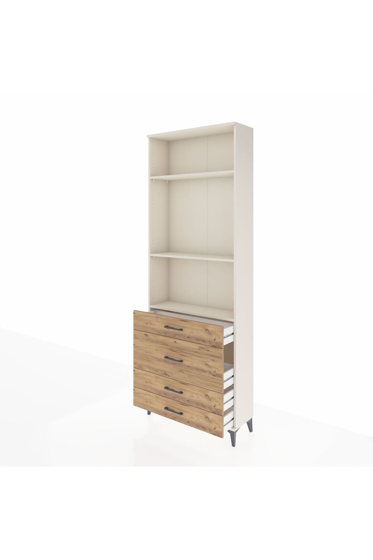 Arges Dolap 3 Raflı 4 Çekmeceli 88x30x243 - S33M046V3A