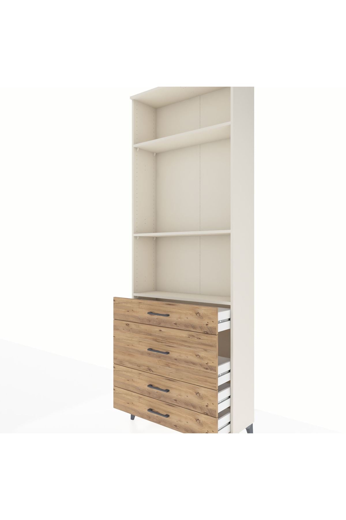 Arges Dolap 3 Raflı 4 Çekmeceli 88x30x243 - S33M046V3A