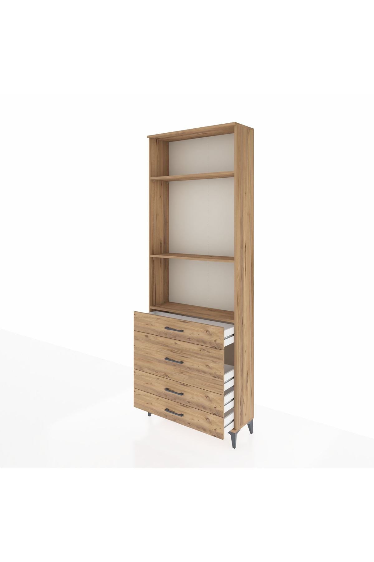 Arges Dolap 3 Raflı 4 Çekmeceli 88x30x243 - S33M046V9A