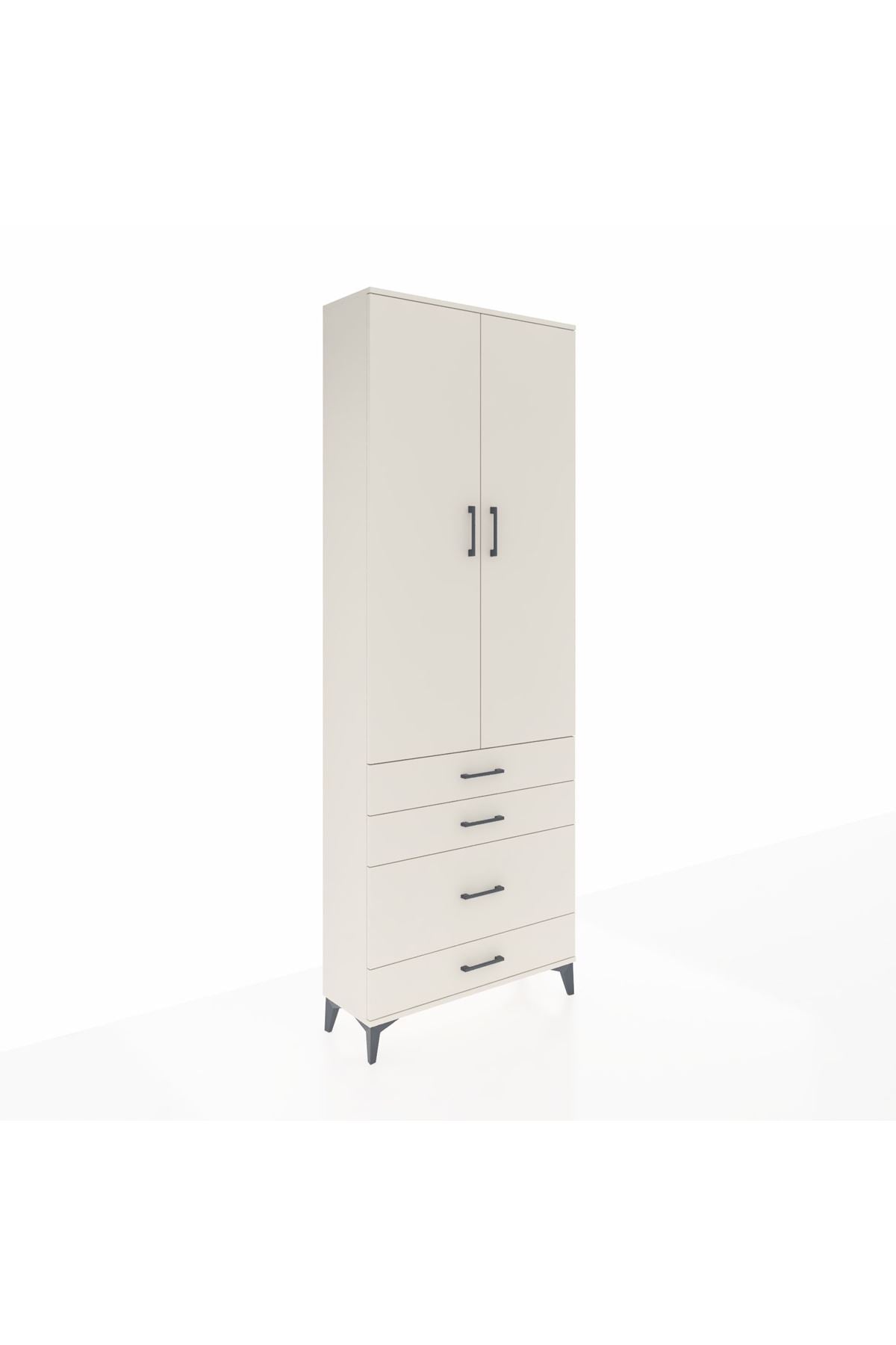 Arges Dolap 3 Raflı 4 Çekmeceli 2 Kapaklı 88x30x243 - S33M047V1A