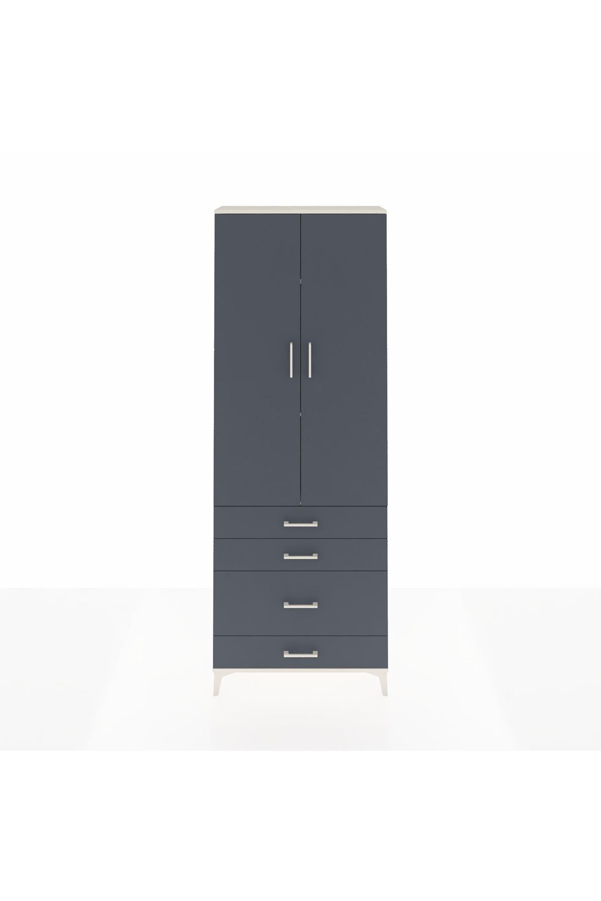 Arges Dolap 3 Raflı 4 Çekmeceli 2 Kapaklı 88x30x243 - S33M047V2A