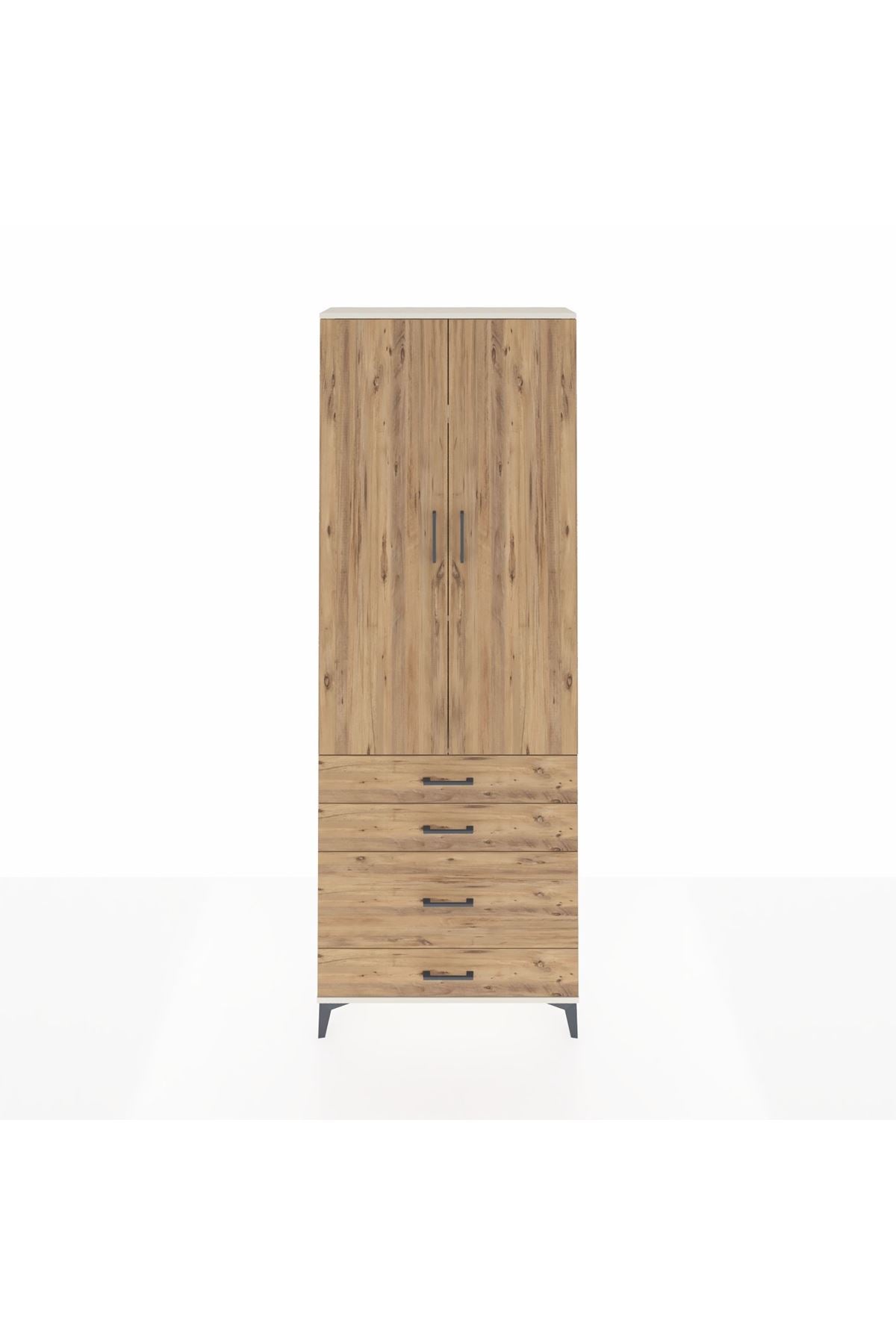 Arges Dolap 3 Raflı 4 Çekmeceli 2 Kapaklı 88x30x243 - S33M047V3A