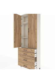 Arges Dolap 3 Raflı 4 Çekmeceli 2 Kapaklı 88x30x243 - S33M047V3A