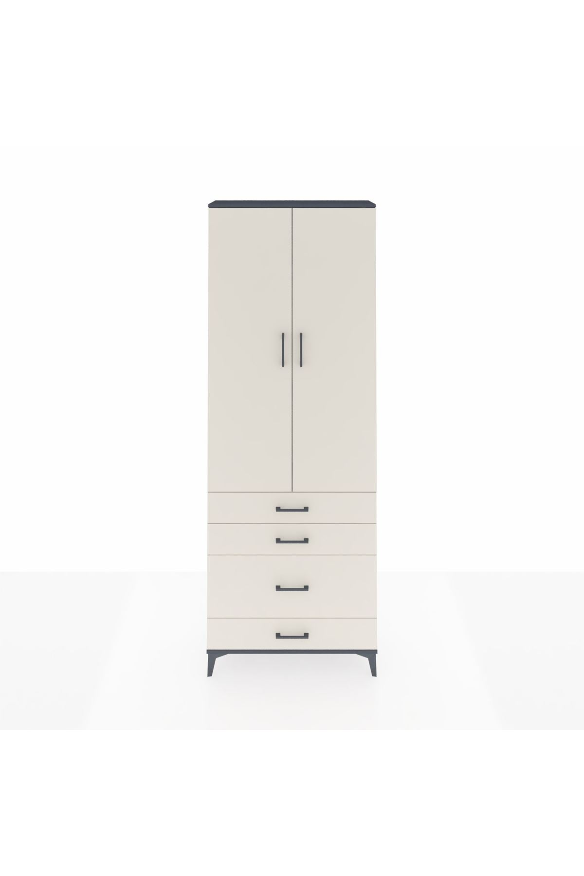 Arges Dolap 3 Raflı 4 Çekmeceli 2 Kapaklı 88x30x243 - S33M047V4A