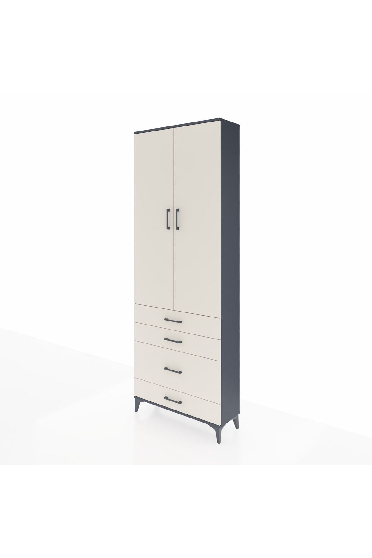 Arges Dolap 3 Raflı 4 Çekmeceli 2 Kapaklı 88x30x243 - S33M047V4A