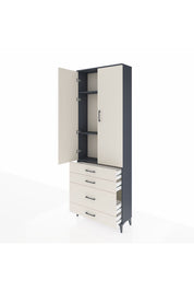Arges Dolap 3 Raflı 4 Çekmeceli 2 Kapaklı 88x30x243 - S33M047V4A