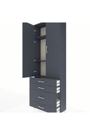 Arges Dolap 3 Raflı 4 Çekmeceli 2 Kapaklı 88x30x243 - S33M047V5A