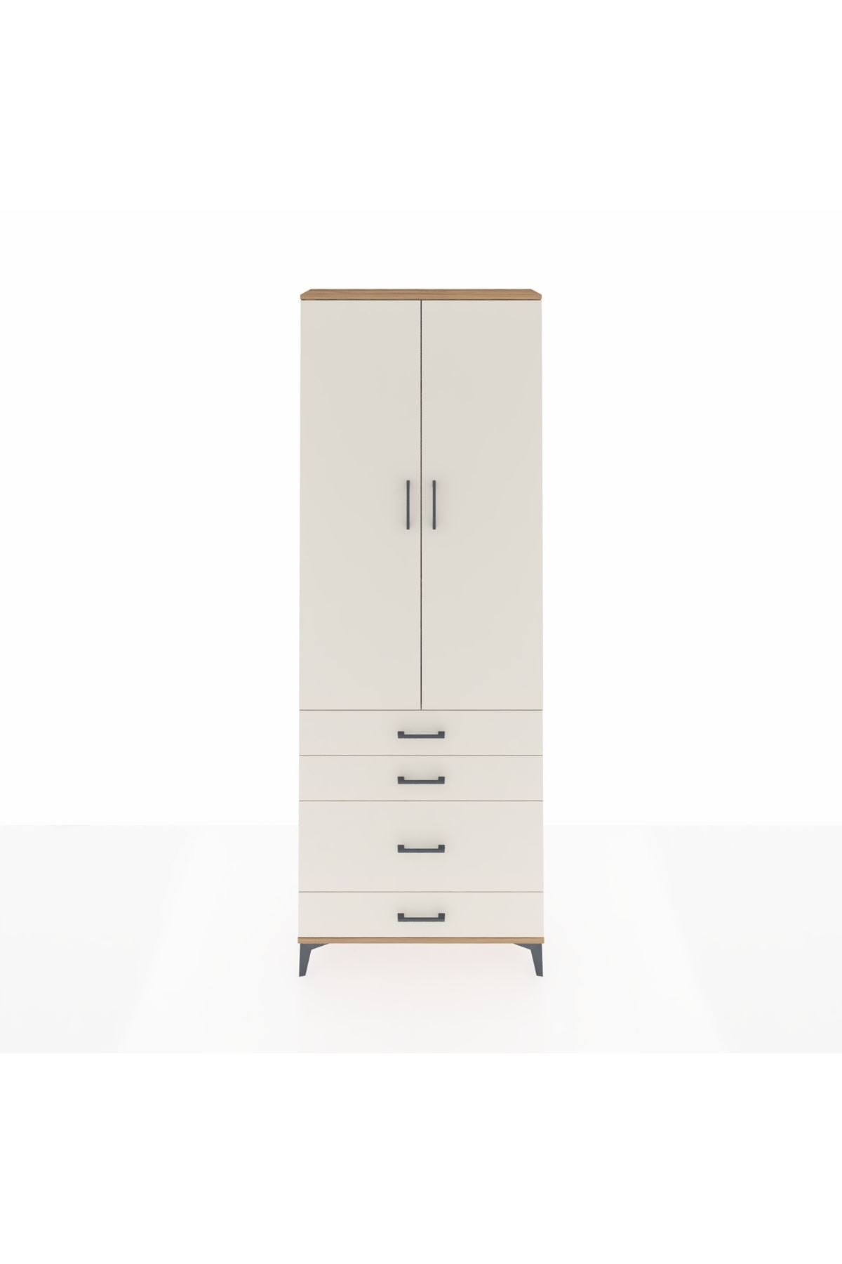 Arges Dolap 3 Raflı 4 Çekmeceli 2 Kapaklı 88x30x243 - S33M047V7A