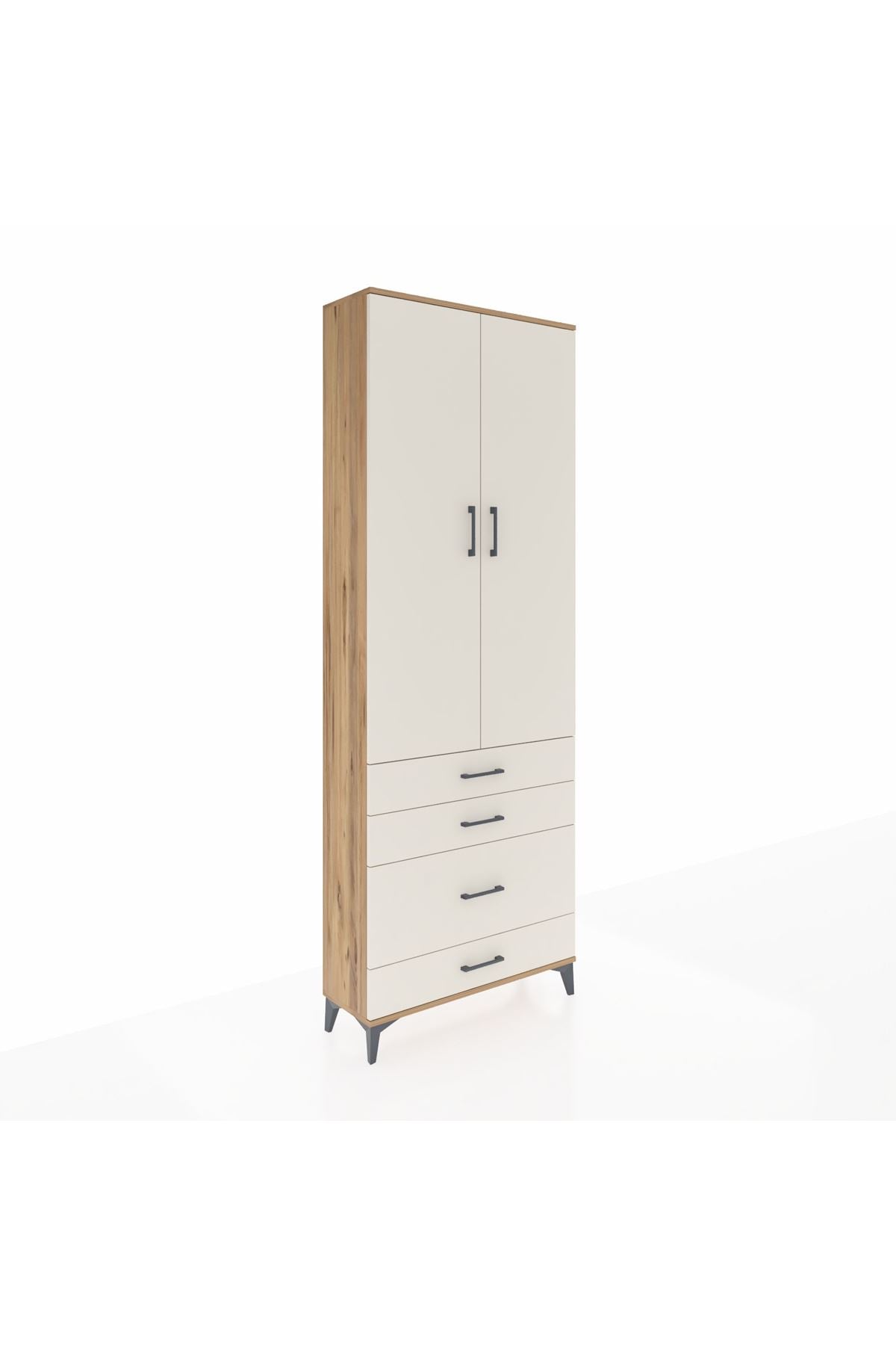 Arges Dolap 3 Raflı 4 Çekmeceli 2 Kapaklı 88x30x243 - S33M047V7A