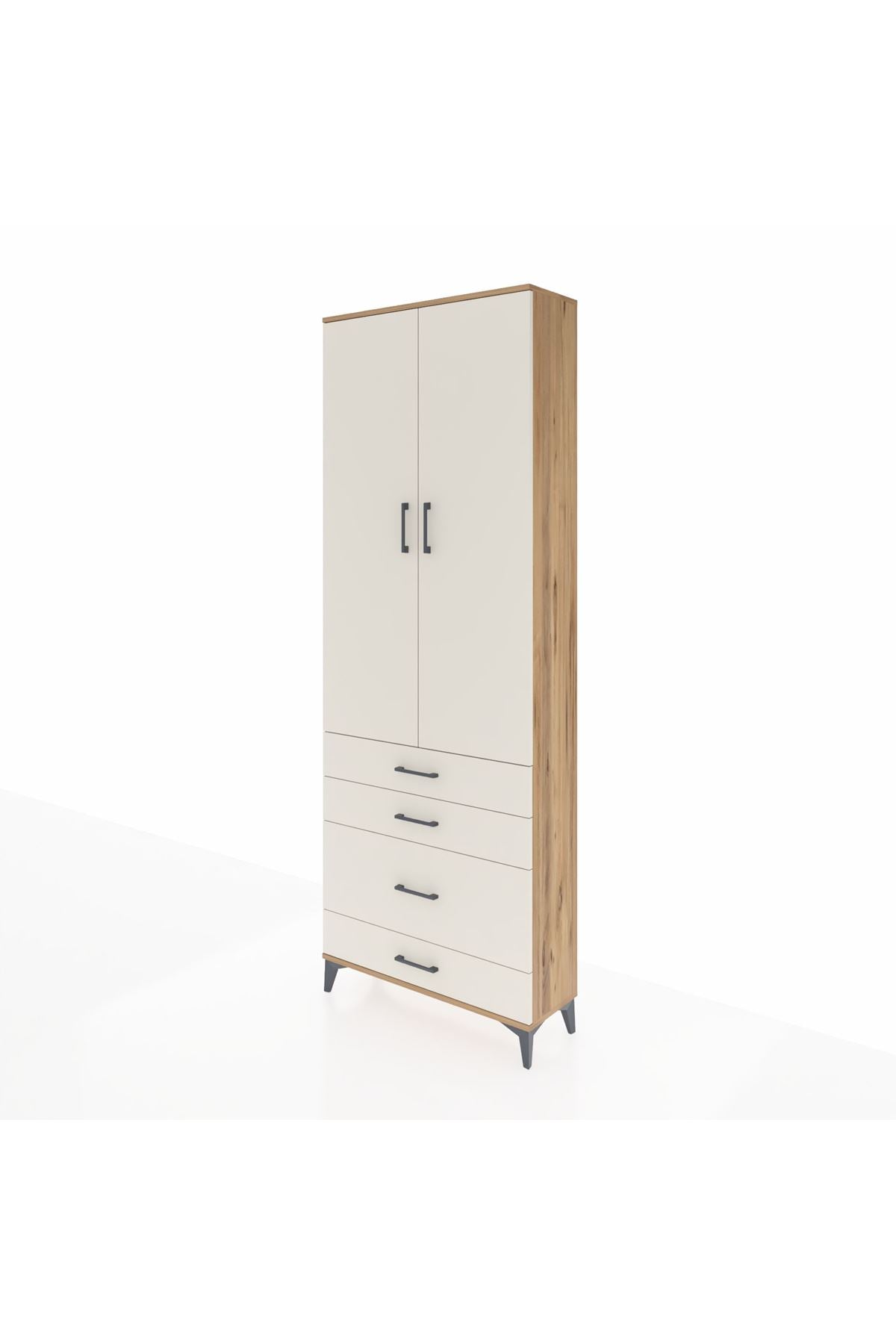 Arges Dolap 3 Raflı 4 Çekmeceli 2 Kapaklı 88x30x243 - S33M047V7A