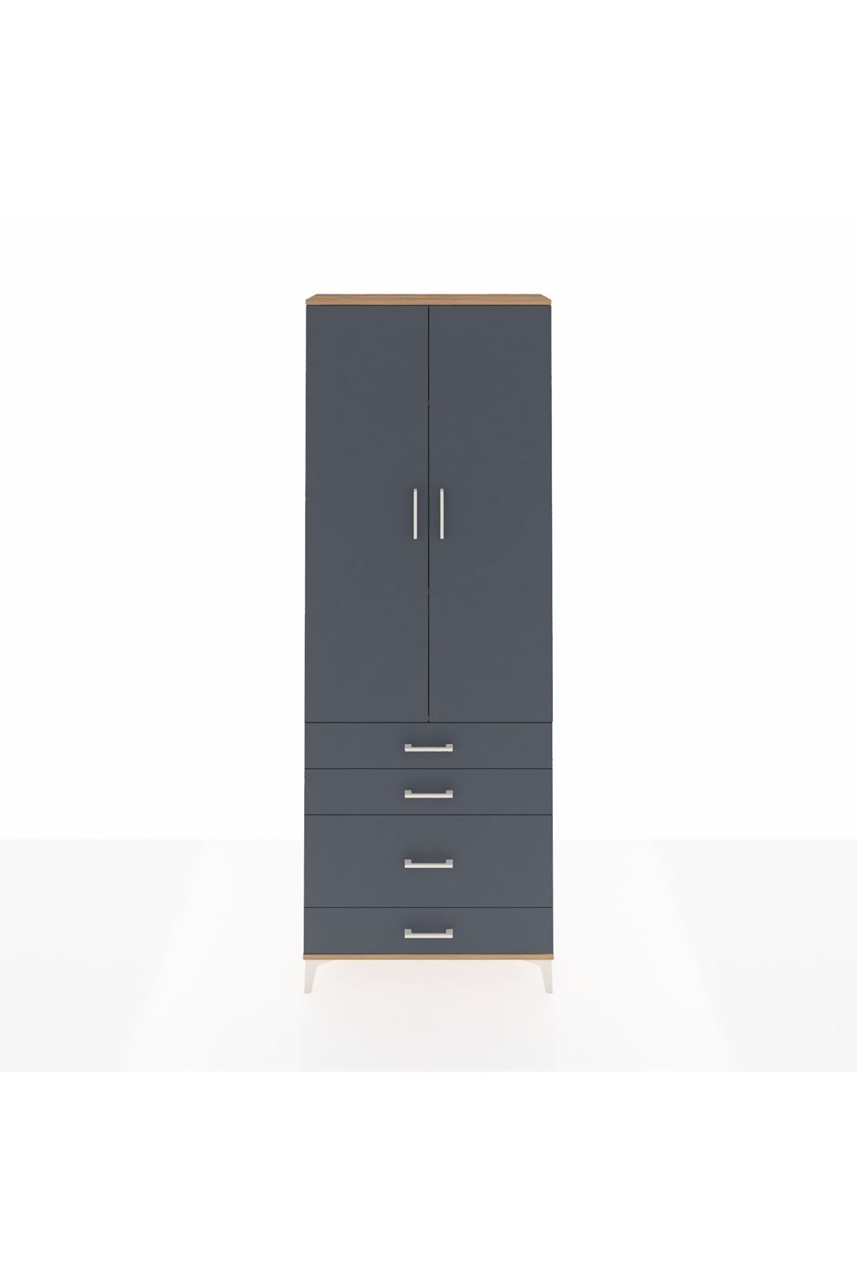 Arges Dolap 3 Raflı 4 Çekmeceli 2 Kapaklı 88x30x243 - S33M047V8A