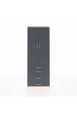 Arges Dolap 3 Raflı 4 Çekmeceli 2 Kapaklı 88x30x243