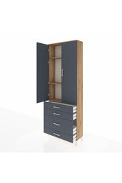 Arges Dolap 3 Raflı 4 Çekmeceli 2 Kapaklı 88x30x243 - S33M047V8A