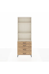 Arges Dolap 3 Raflı 4 Çekmeceli 88x30x243