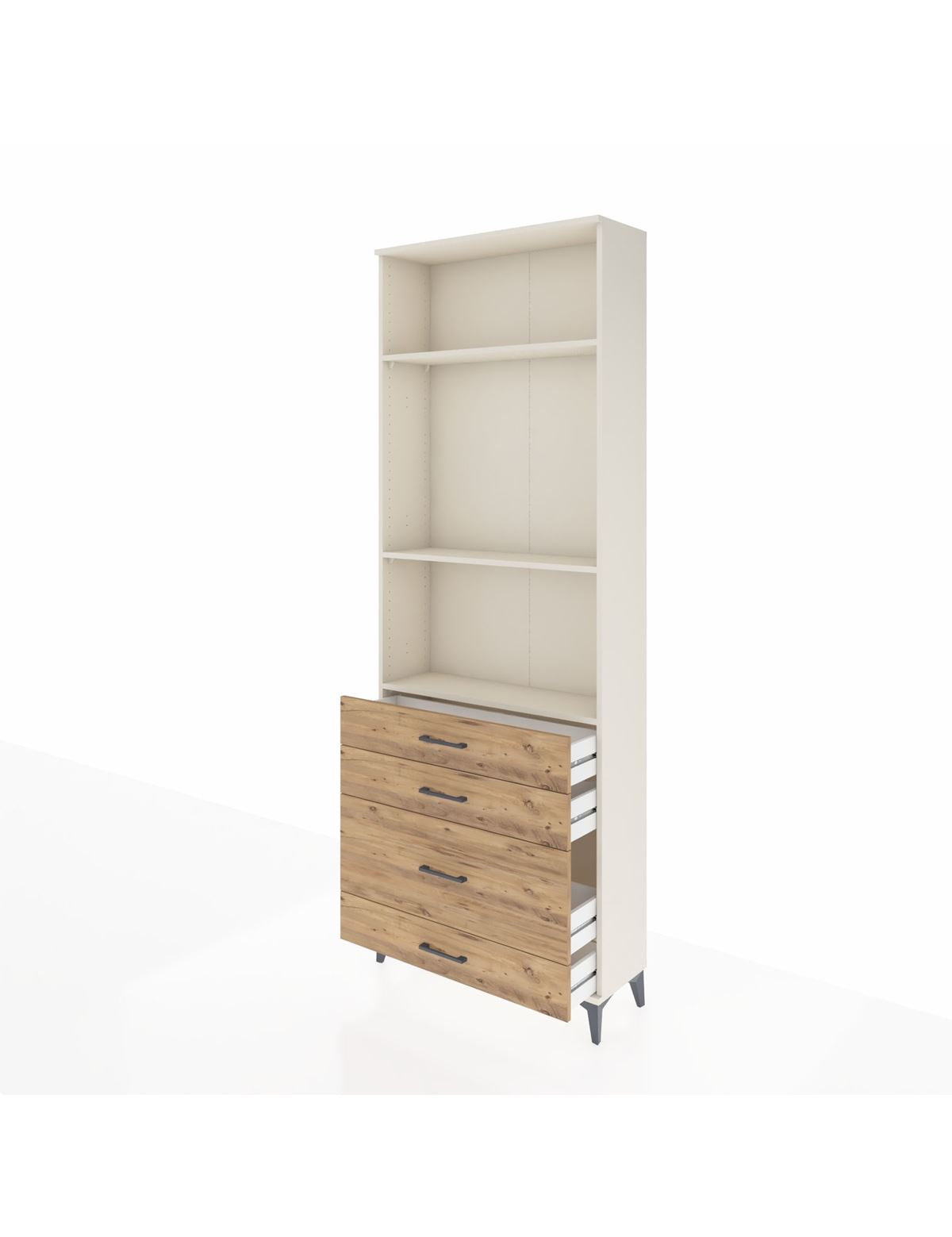 Arges Dolap 3 Raflı 4 Çekmeceli 88x30x243 - S33M048V3A