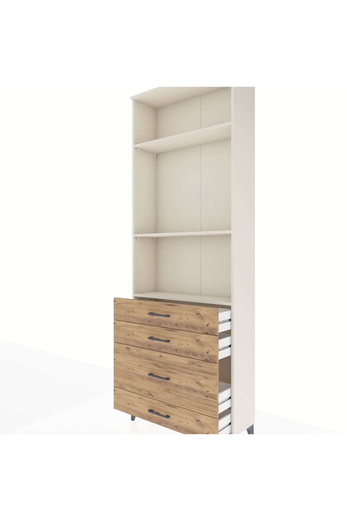Arges Dolap 3 Raflı 4 Çekmeceli 88x30x243 - S33M048V3A