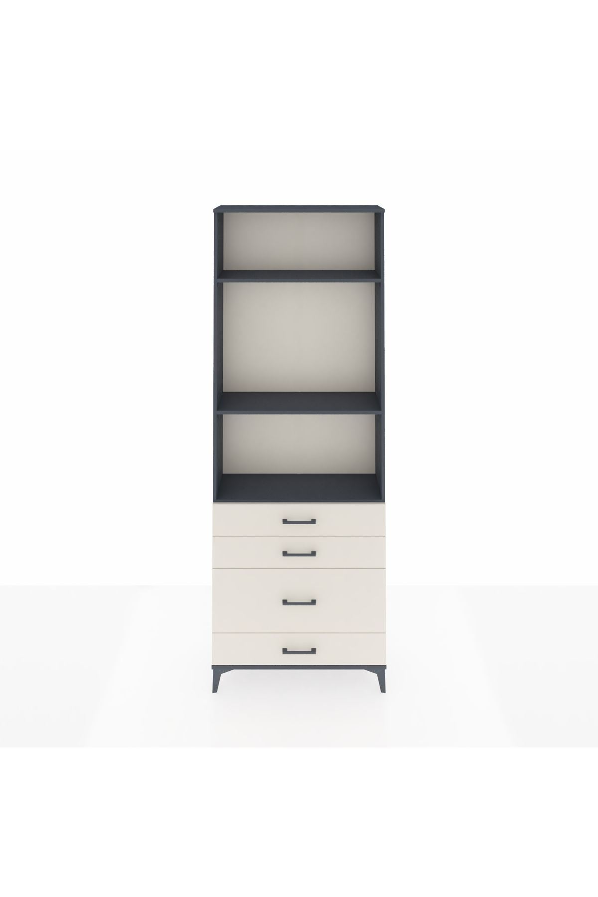 Arges Dolap 3 Raflı 4 Çekmeceli 88x30x243 - S33M048V4A