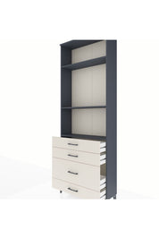 Arges Dolap 3 Raflı 4 Çekmeceli 88x30x243 - S33M048V4A
