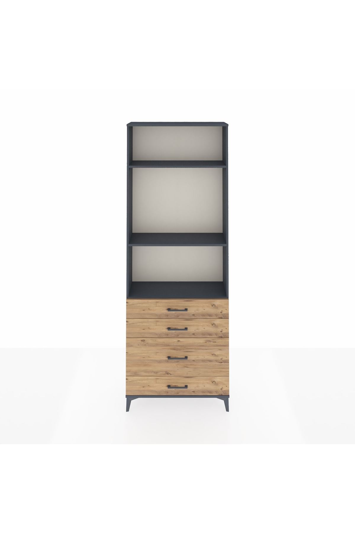 Arges Dolap 3 Raflı 4 Çekmeceli 88x30x243 - S33M048V6A