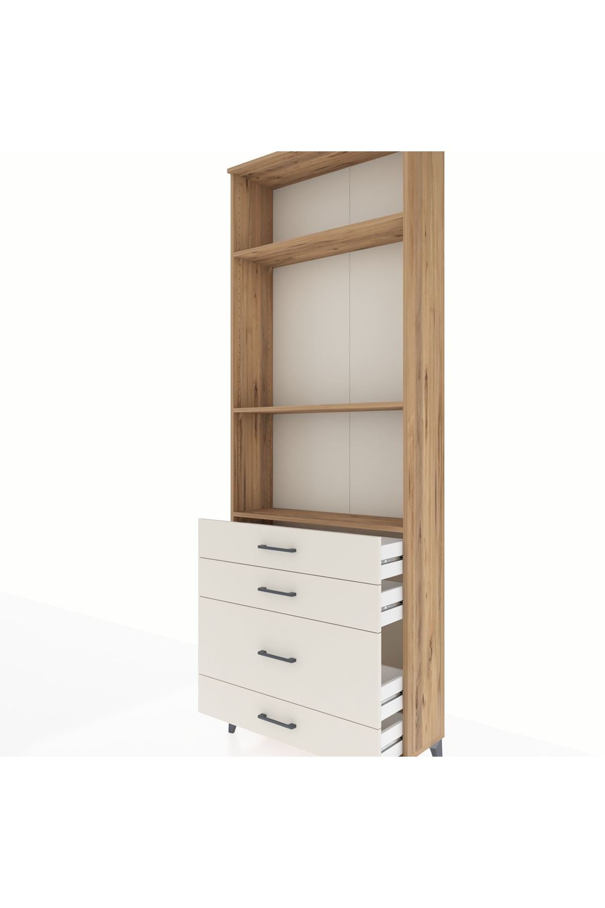 Arges Dolap 3 Raflı 4 Çekmeceli 88x30x243 - S33M048V7A