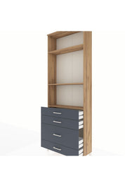 Arges Dolap 3 Raflı 4 Çekmeceli 88x30x243 - S33M048V8A
