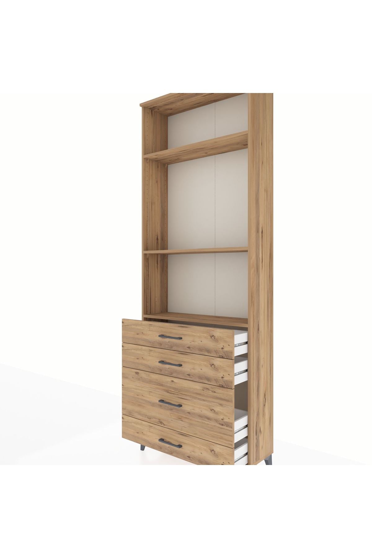 Arges Dolap 3 Raflı 4 Çekmeceli 88x30x243 - S33M048V9A