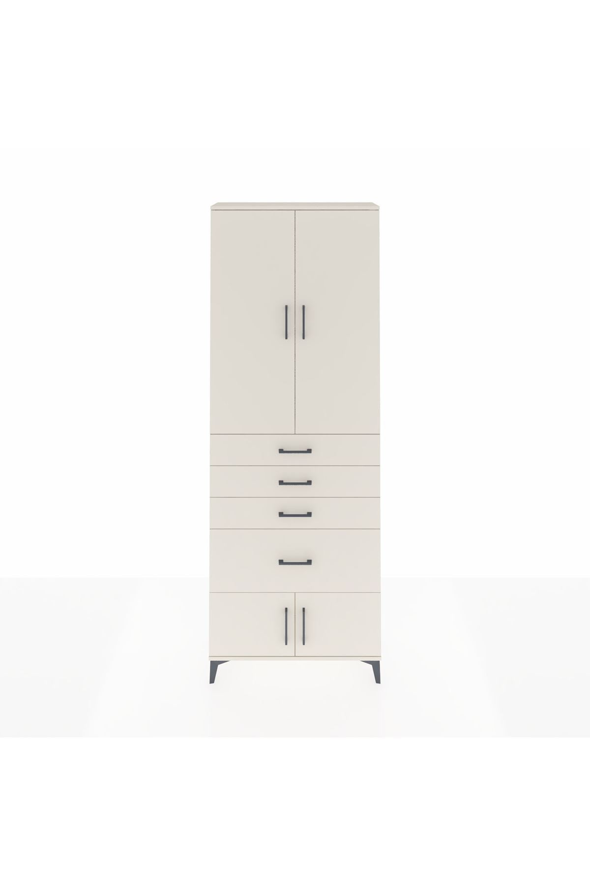 Arges Dolap 2 Raflı 4 Çekmeceli 4 Kapaklı 88x30x243 - S33M049V1A