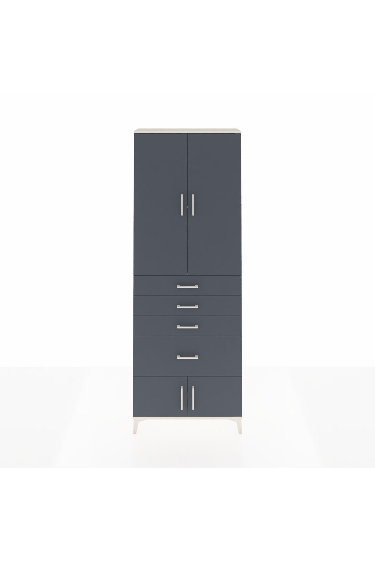 Arges Dolap 2 Raflı 4 Çekmeceli 4 Kapaklı 88x30x243 - S33M049V2A