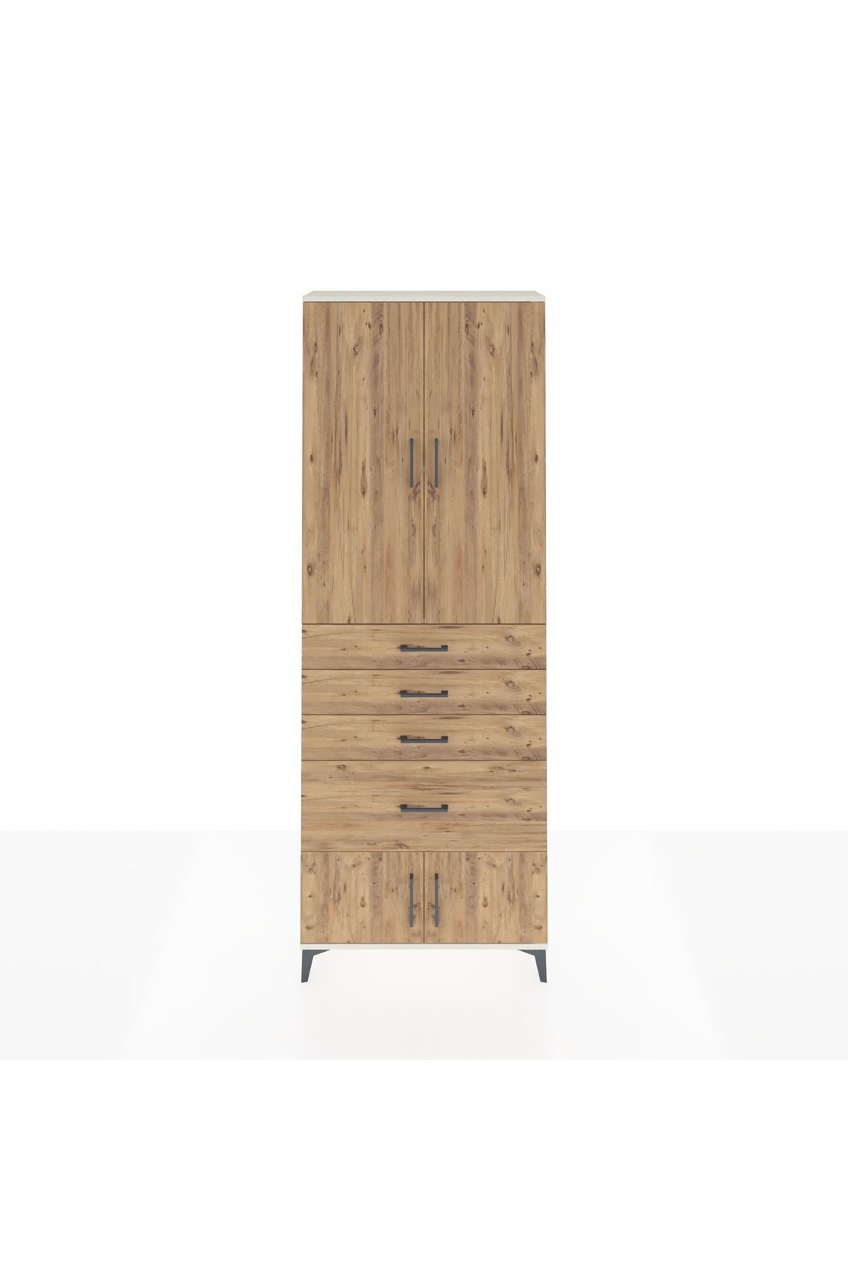 Arges Dolap 2 Raflı 4 Çekmeceli 4 Kapaklı 88x30x243 - S33M049V3A